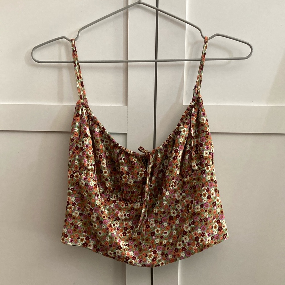 Sunday Best Gold Tie Front Crop Camisole